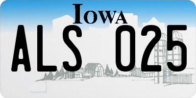 IA license plate ALS025