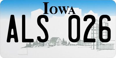 IA license plate ALS026