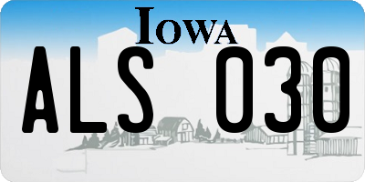 IA license plate ALS030