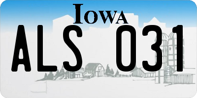 IA license plate ALS031