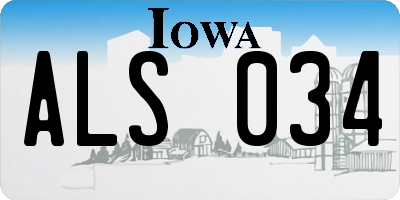 IA license plate ALS034