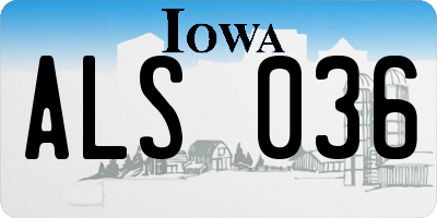 IA license plate ALS036