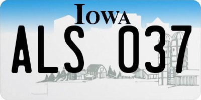 IA license plate ALS037