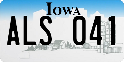 IA license plate ALS041
