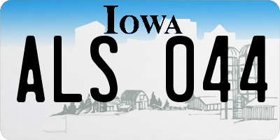 IA license plate ALS044