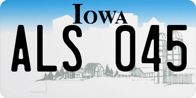 IA license plate ALS045