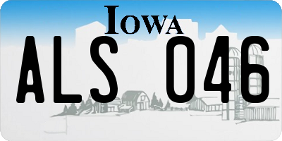 IA license plate ALS046