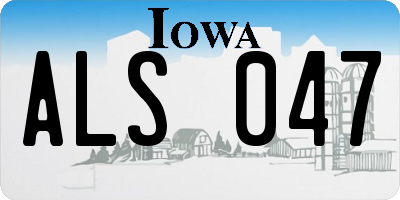 IA license plate ALS047