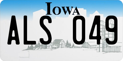 IA license plate ALS049