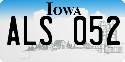 IA license plate ALS052