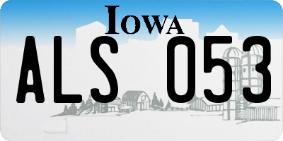 IA license plate ALS053