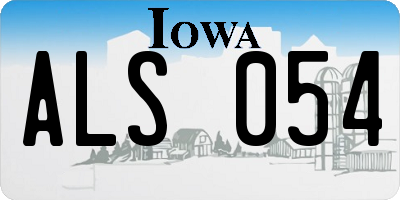 IA license plate ALS054