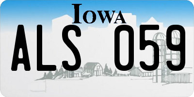 IA license plate ALS059