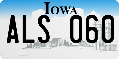 IA license plate ALS060