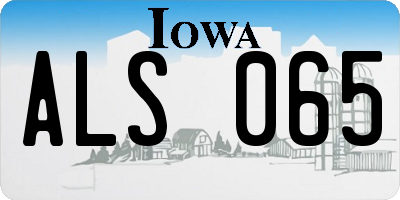 IA license plate ALS065