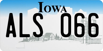 IA license plate ALS066