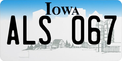 IA license plate ALS067