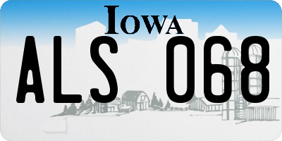 IA license plate ALS068