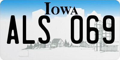 IA license plate ALS069