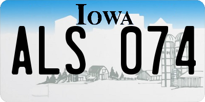 IA license plate ALS074