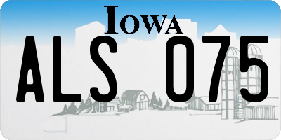 IA license plate ALS075