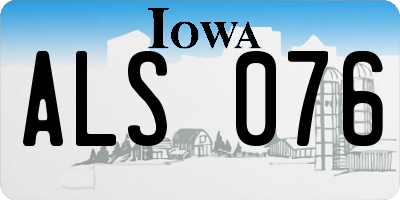 IA license plate ALS076