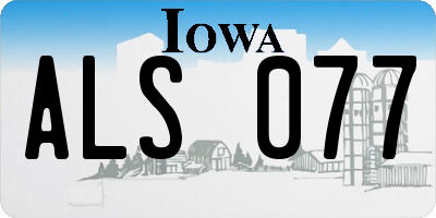 IA license plate ALS077