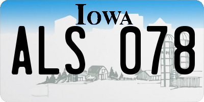 IA license plate ALS078