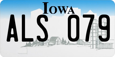 IA license plate ALS079