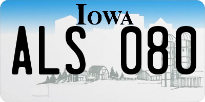 IA license plate ALS080