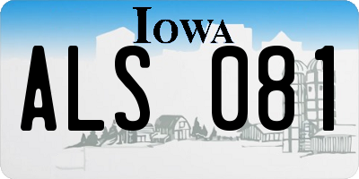 IA license plate ALS081