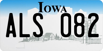 IA license plate ALS082
