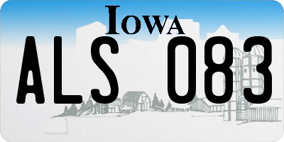 IA license plate ALS083