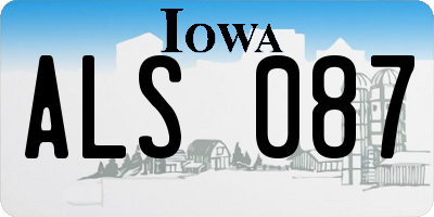 IA license plate ALS087