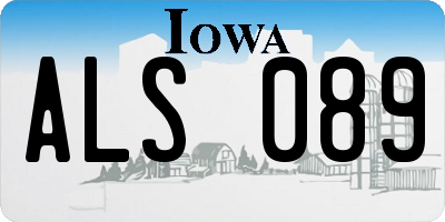 IA license plate ALS089