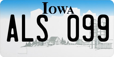 IA license plate ALS099