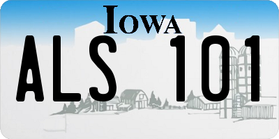 IA license plate ALS101