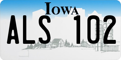 IA license plate ALS102