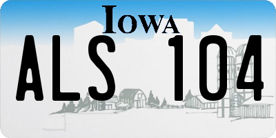 IA license plate ALS104