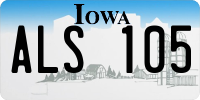 IA license plate ALS105