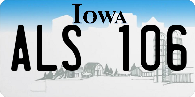 IA license plate ALS106
