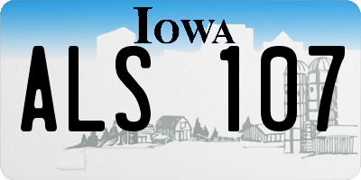 IA license plate ALS107