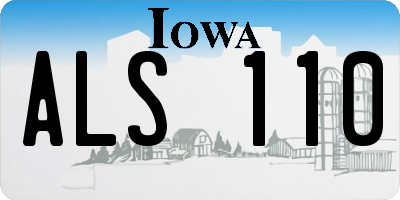 IA license plate ALS110