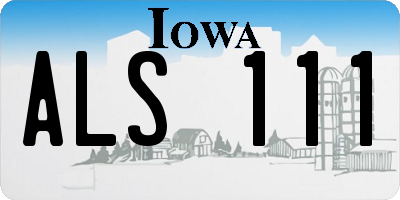 IA license plate ALS111