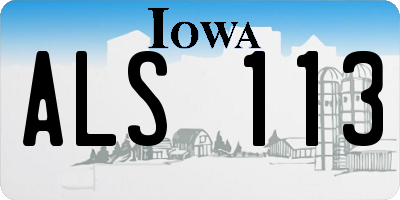 IA license plate ALS113
