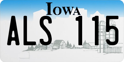 IA license plate ALS115
