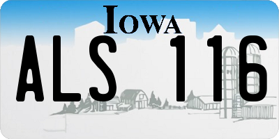 IA license plate ALS116