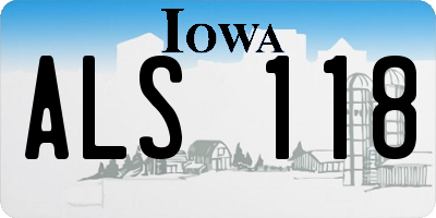 IA license plate ALS118