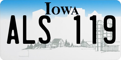 IA license plate ALS119