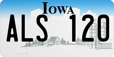 IA license plate ALS120